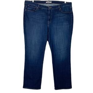 NWOT LEVIS Jeans 24W Blue 414 Classic Straight Stretch 5 Pocket Zip Logo